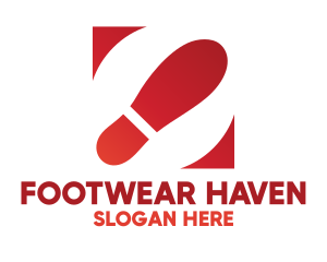 Red Footprint Badge logo