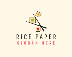 Sushi Chopsticks Restaurant logo design