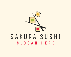 Sushi Chopsticks Restaurant logo design