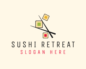 Sushi Chopsticks Restaurant logo design