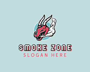 Dragon Vaping Smoking logo design