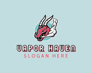 Dragon Vaping Smoking logo design