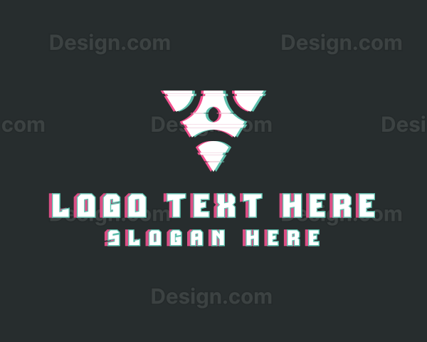 Abstract Triangle Glitch Logo