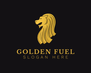 Golden Luxury Merlion  logo design