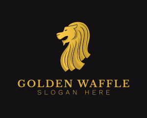 Golden Luxury Merlion  logo design