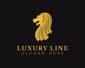 Golden Luxury Merlion  logo design