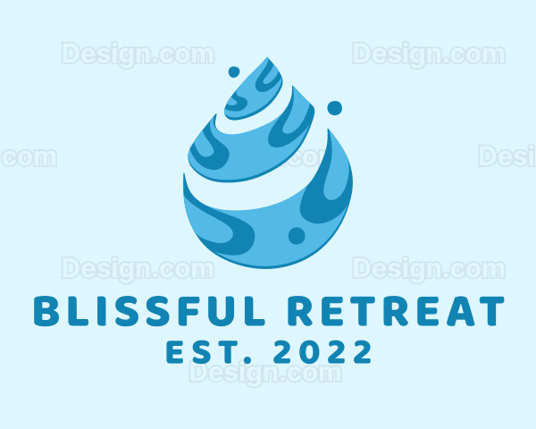 Blue Water Droplet Logo