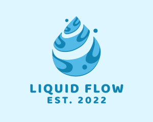 Blue Water Droplet logo design