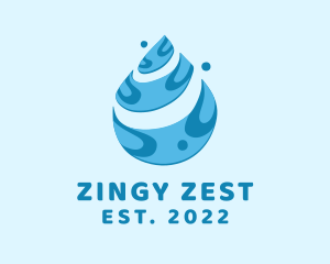 Blue Water Droplet logo design