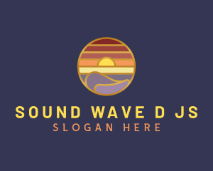 Wave Sunset Beach logo design