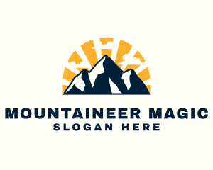 Sunset Mountain Peak logo design