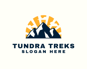 Sunset Mountain Peak logo design