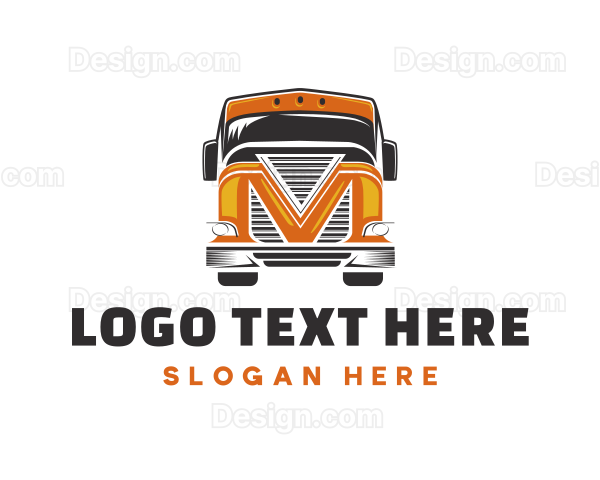 Truck Cargo Letter M Logo