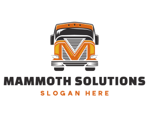 Truck Cargo Letter M logo design