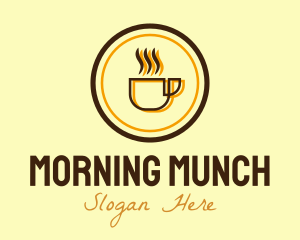 Hot Coffee Mug Circle  logo design