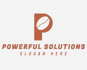 Brown Coffee Bean Letter P logo design