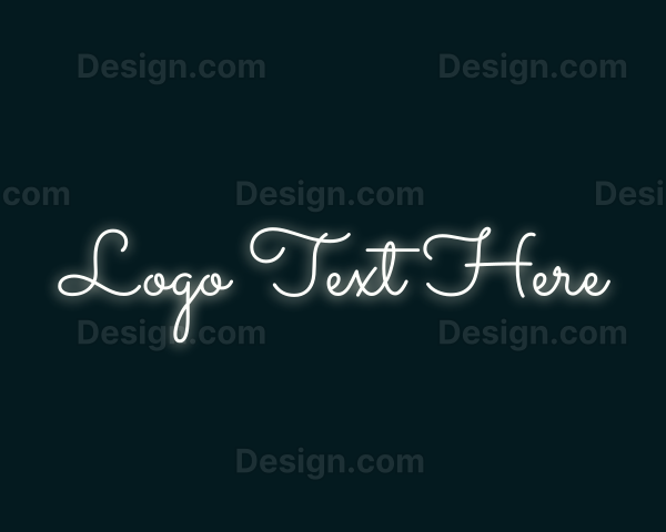 Glowing Luminous Cursive Logo