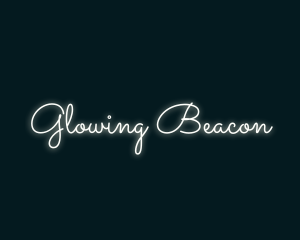 Glowing Luminous Cursive logo design