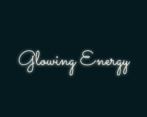 Glowing Luminous Cursive logo design