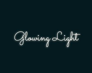 Glowing Luminous Cursive logo design