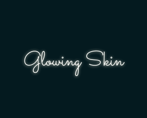 Glowing Luminous Cursive logo design