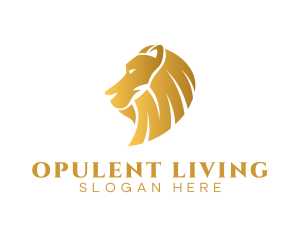 Gold Luxury Lion logo