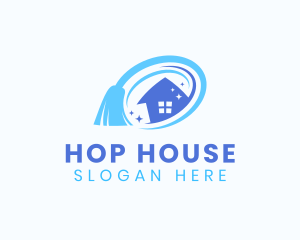 Housekeeping Broom House logo design