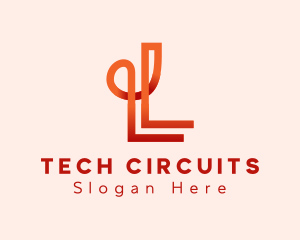 Loop Parallel Circuitry Letter L logo