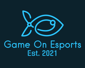 Blue Circuit Tech Fish logo