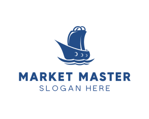 Market Bag Boat  logo design