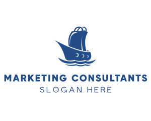 Market Bag Boat  logo design