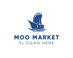 Market Bag Boat  logo design