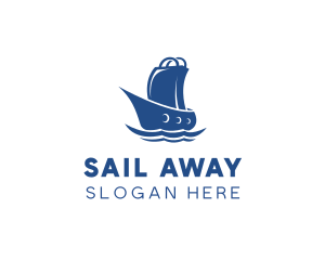 Market Bag Boat  logo design