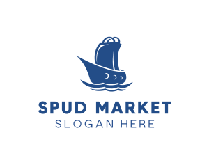 Market Bag Boat  logo design