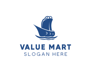 Market Bag Boat  logo design