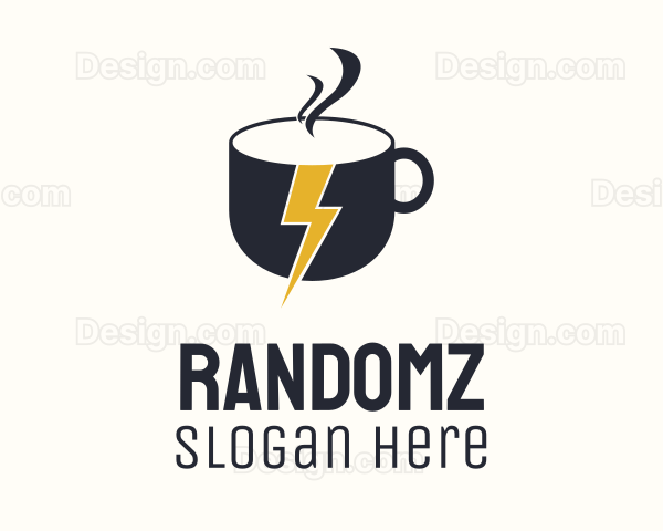 Coffee Lightning Bolt Energy Logo