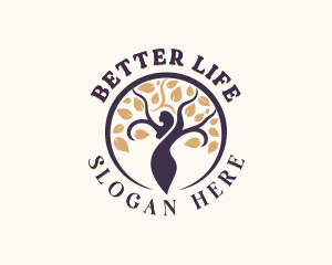 Woman Tree Organic Wellness logo design