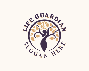 Woman Tree Organic Wellness logo design