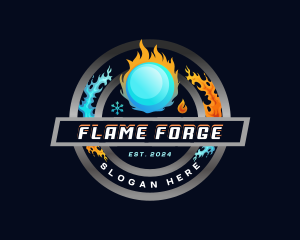 Ice Fire Ball logo design