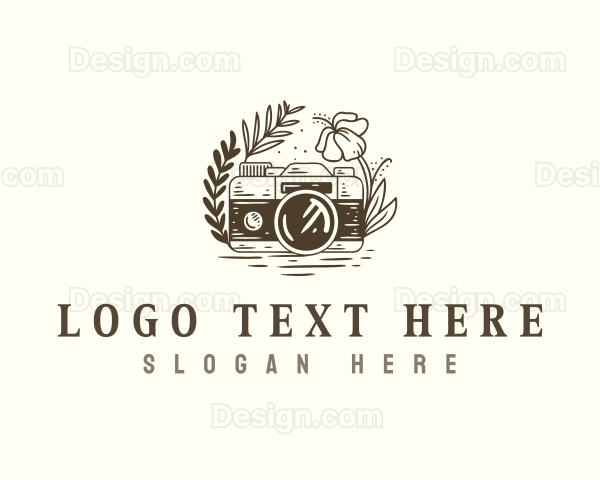 Camera Floral Photography Logo