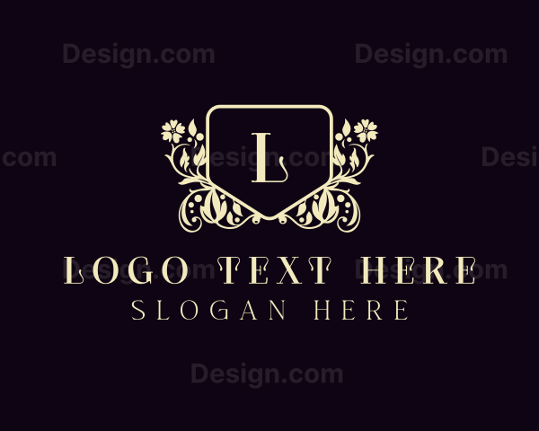 Flower Elegant Shield Logo