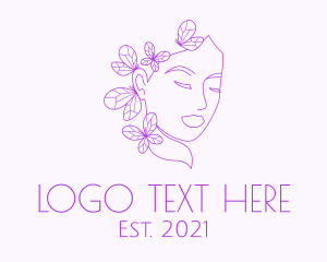 Beautiful Woman Butterfly logo