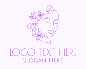 Beautiful Woman Butterfly Logo