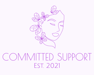 Beautiful Woman Butterfly logo design