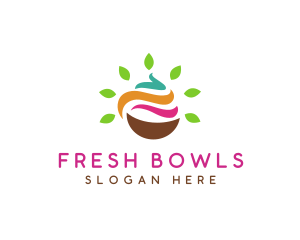 Leaf Smoothie Bowl logo design