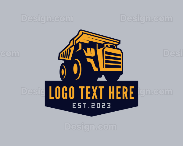 Transport Dump Truck Vehicle Logo