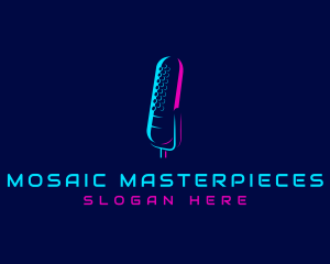 DJ Broadcast Microphone logo design