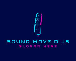 DJ Broadcast Microphone logo design