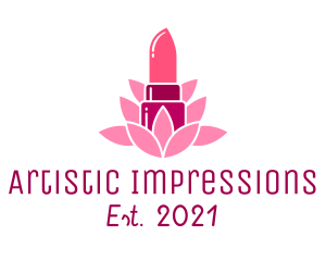 Pink Natural Lipstick logo design