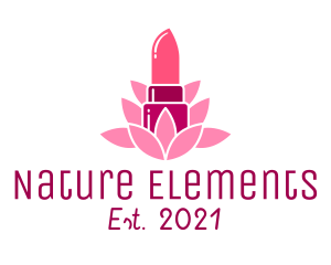 Pink Natural Lipstick logo design